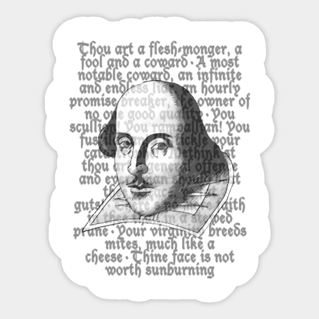 Shakespearean Insults Sticker by Bowl of Surreal